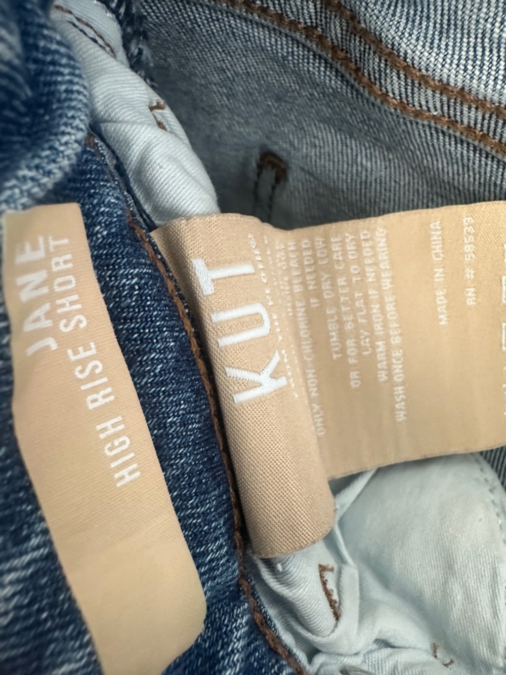 Kut from the Kloth Light Blue Distressed Denim Shorts - Picture 7 of 9